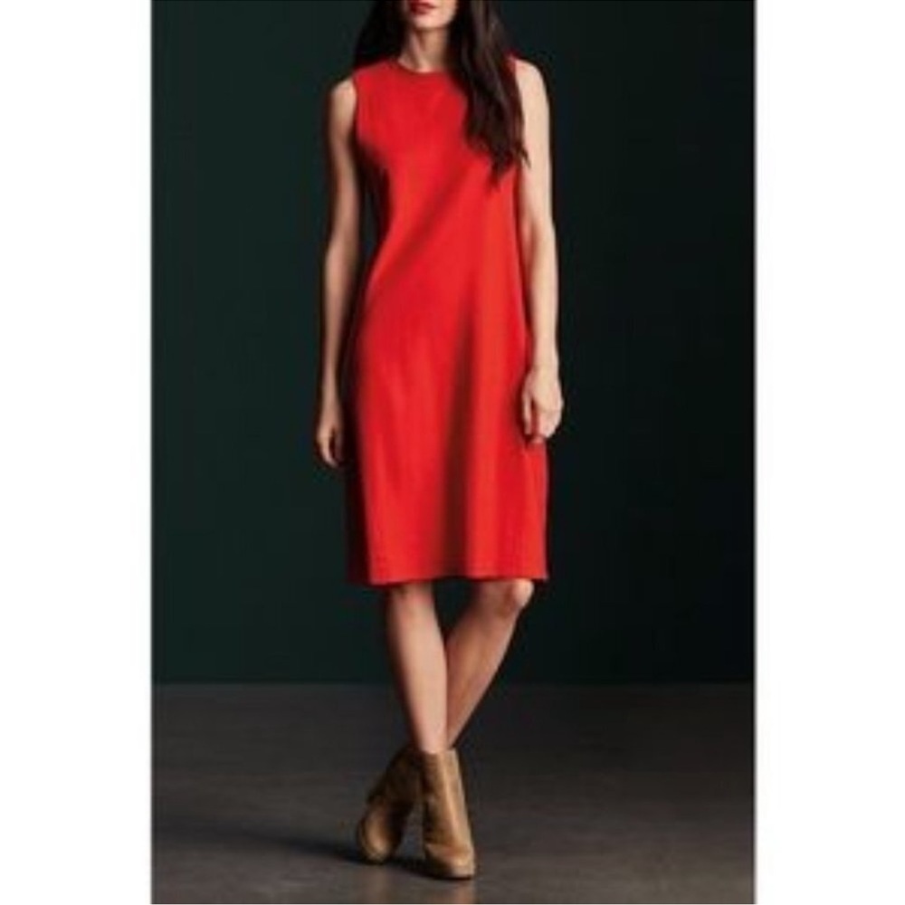 Eileen Fisher Poppy Boiled Wool Lantern Dress